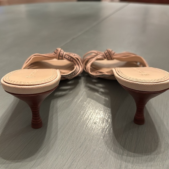 Tory Burch Grosgrain Ribbon Logo  2.2” 55MM Open Toe kitten heel - Picture 3 of 6